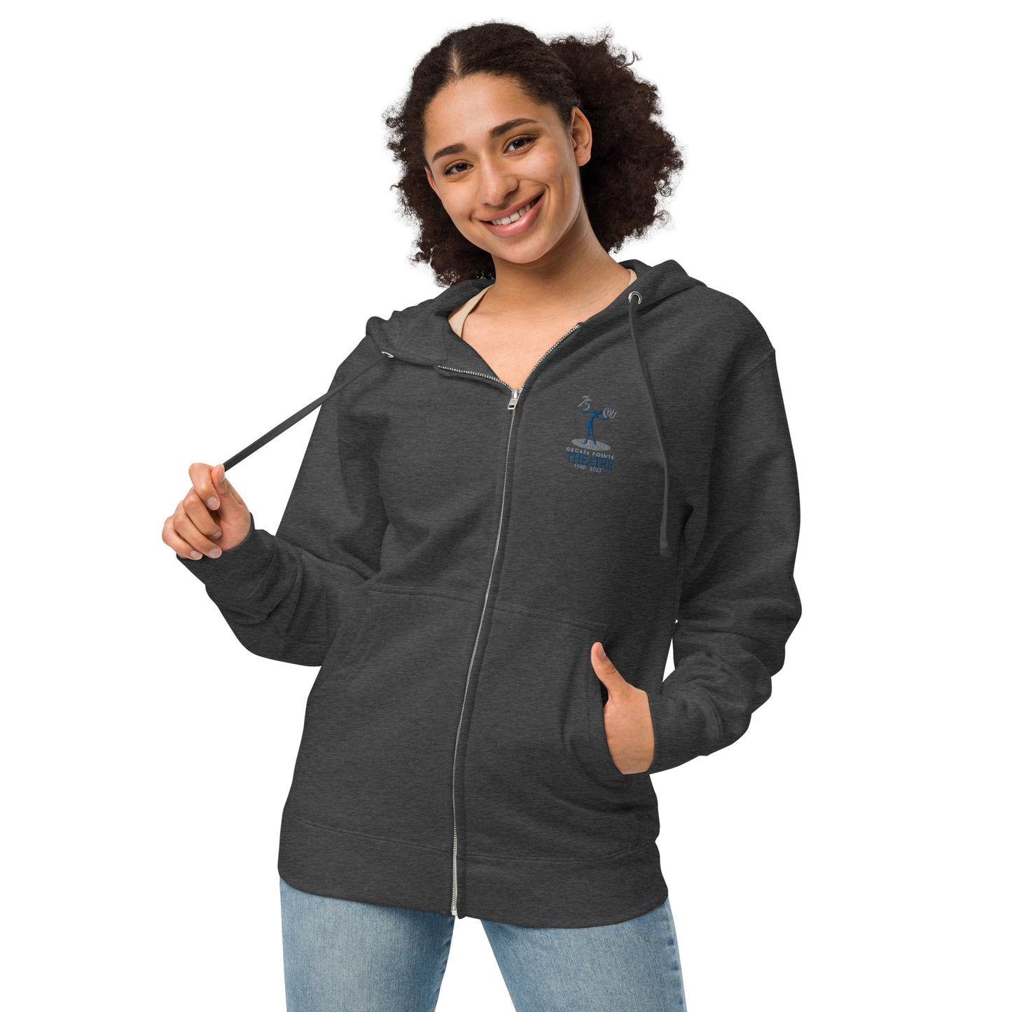 75th Anniversary Unisex fleece zip up hoodie